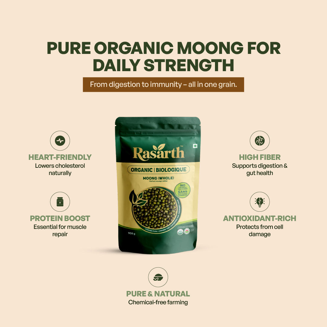 Rasarth Organic Moong Whole Dal