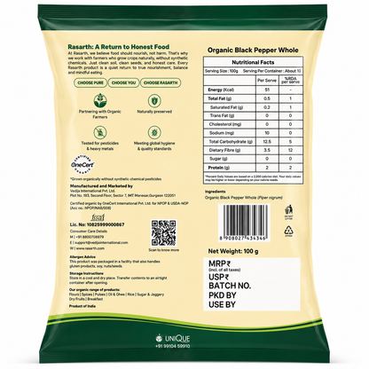 Organic Black Pepper (Whole)