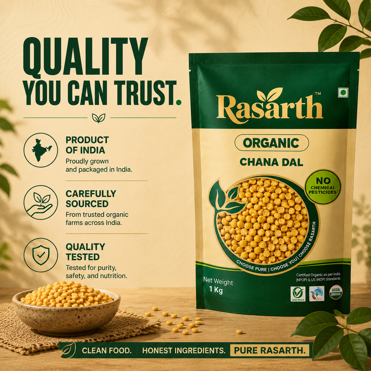 Rasarth Organic Chana Dal (Can)