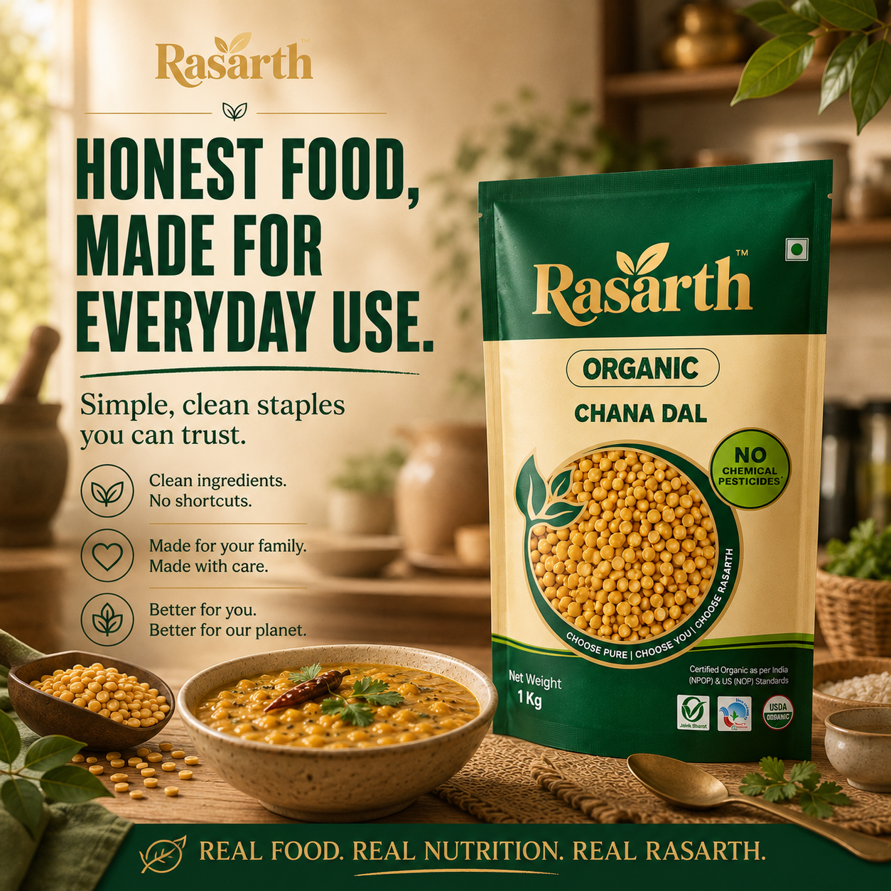 Rasarth Organic Chana Dal (Can)