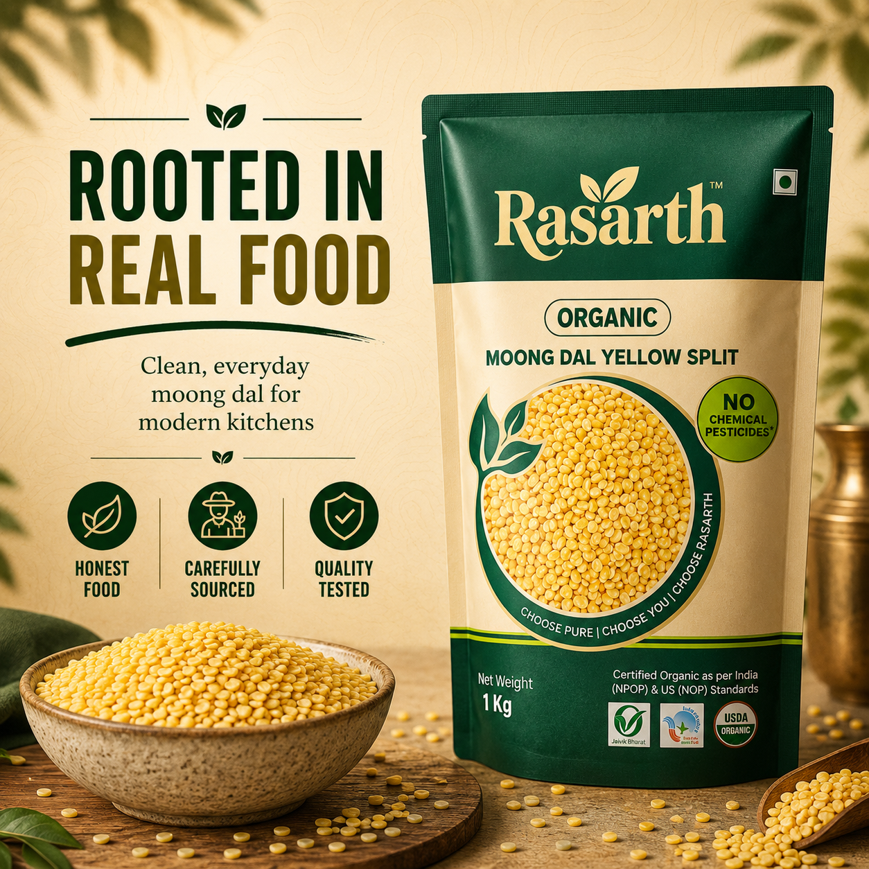 Organic Moong Dal Yellow Split