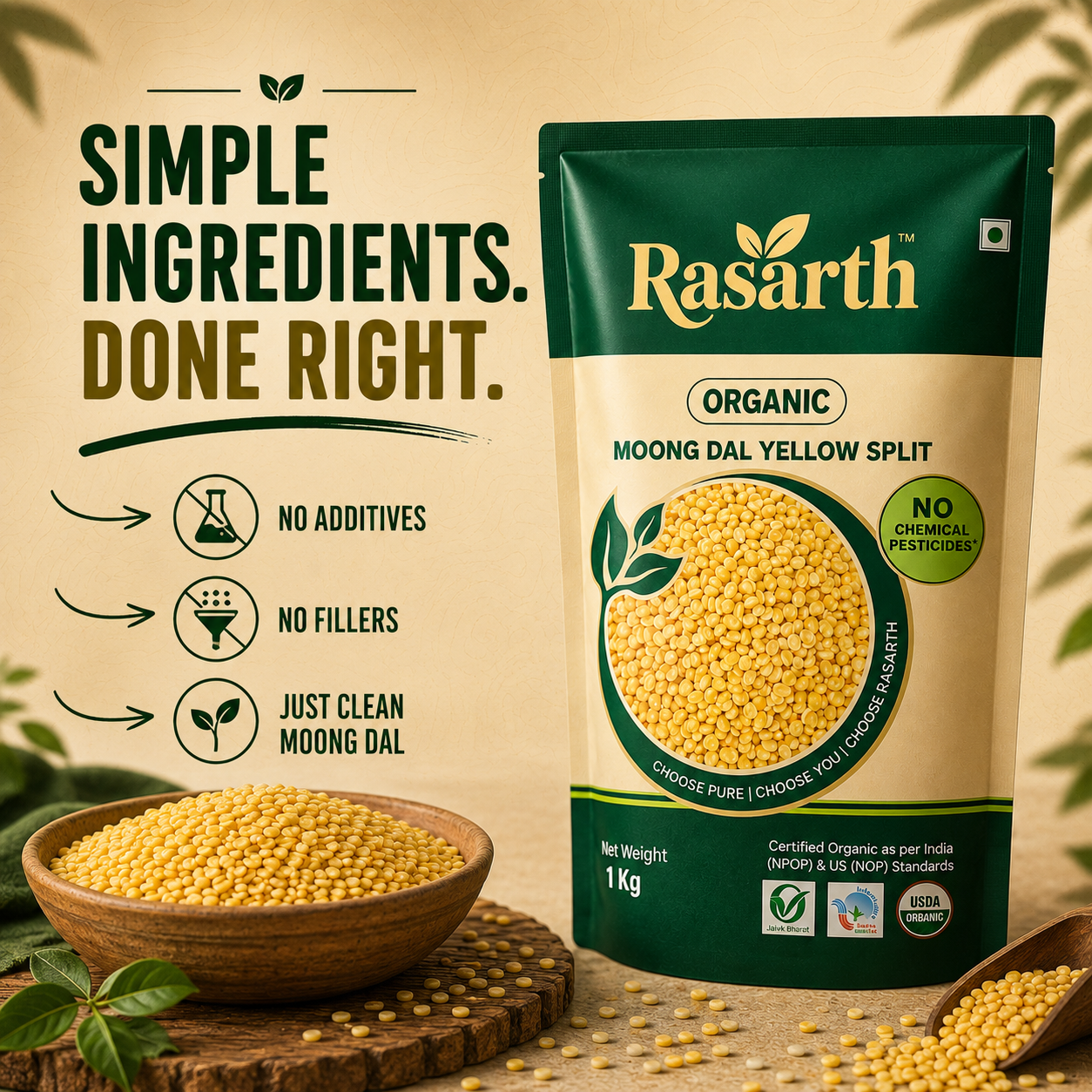 Organic Moong Dal Yellow Split