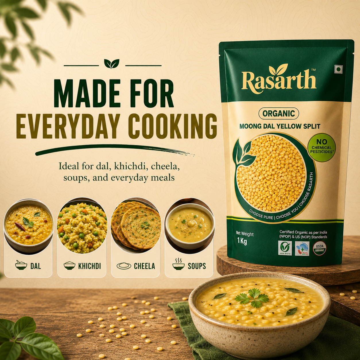 Organic Moong Dal Yellow Split