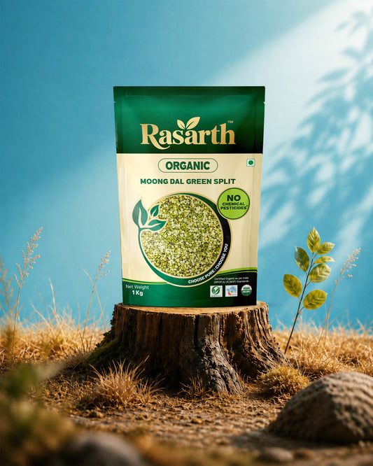 Rasarth Organic Moong Dal (Chilka) Split