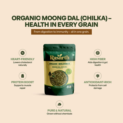 Rasarth Organic Moong Dal (Chilka) Split