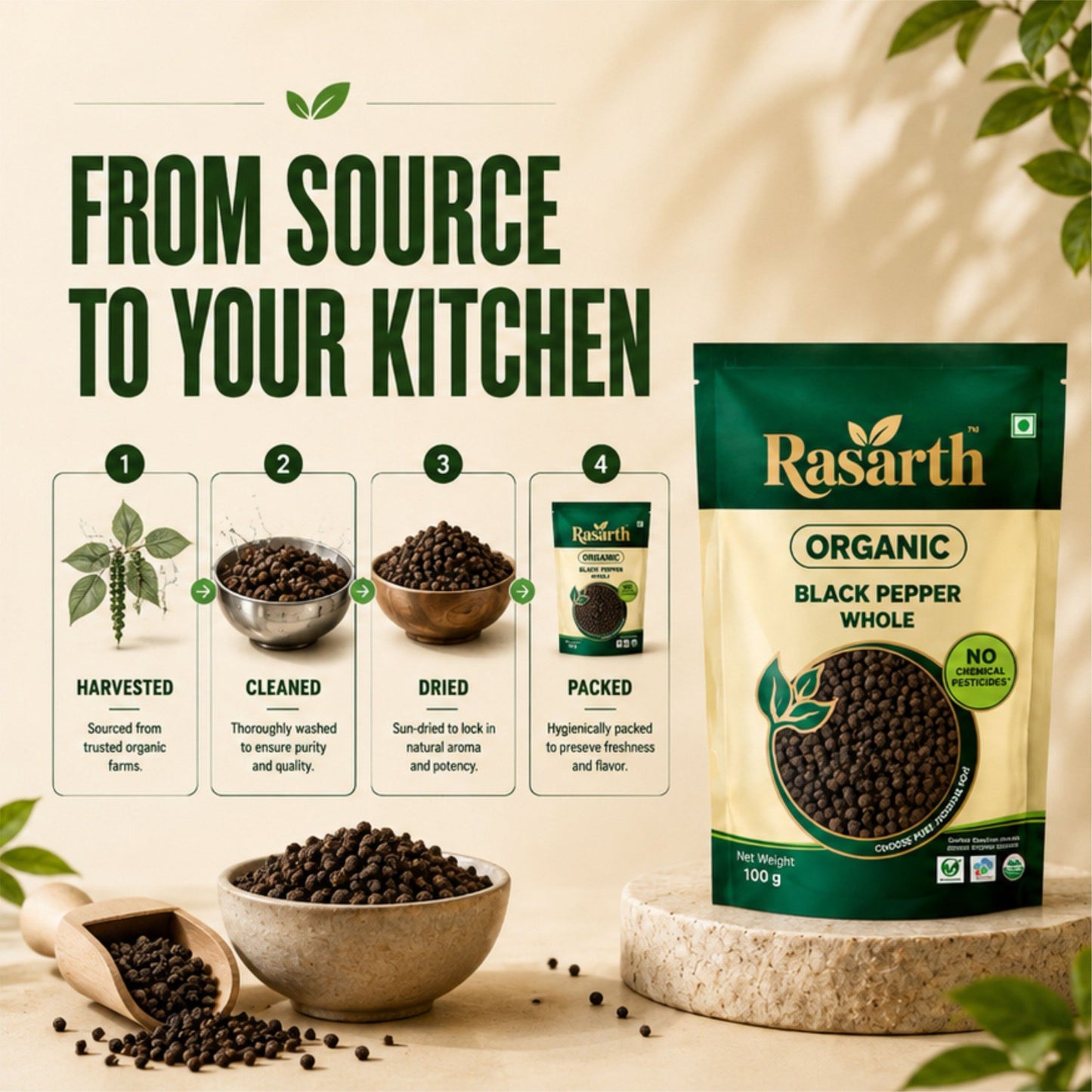 Organic Black Pepper (Whole)